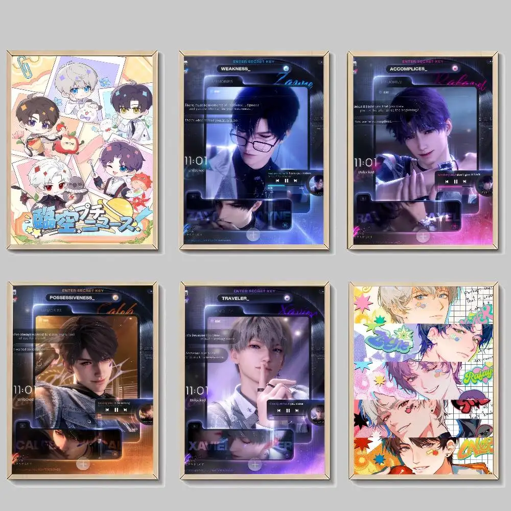 Anime L-Love And D-D-Deep Space Vintage-Poster, klebriger Retro-Kraftpapieraufkleber, DIY-Raum, Bar, Café, Kawaii-Raumdekoration