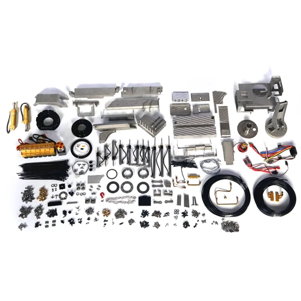 LESU RC hydraulischer LKW-Kran mit Motor, Servo-LED-Licht-KIT, unbemalt, für 1/14 TOUCAN RC-Modell, ferngesteuerter Dumper-Kran, RC-Spielzeug