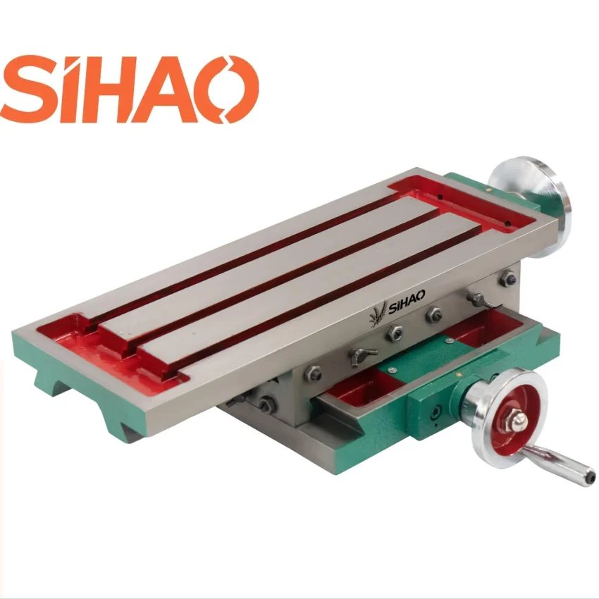 Table de fraisage à glissière croisée de précision SIHAO 17,7×6,7 pouces, 2 axes, 4 directions, table de travail universelle compatible avec divers supports de perceuse