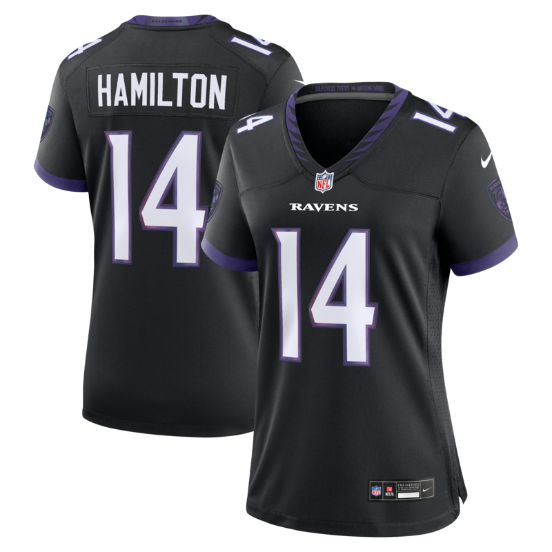 "Nike Kyle Hamilton Damen-Ausweichtrikot der Baltimore Ravens in Schwarz" Image