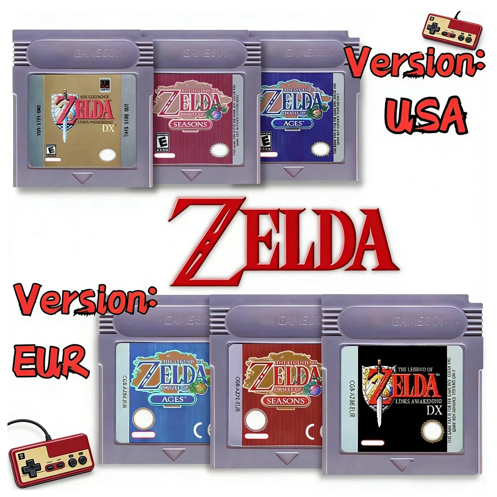 GBC Card 16 Bit Video Game Cartridge Console Card for Gameboy Awakening Oracle of Seasons Classic Game English Version