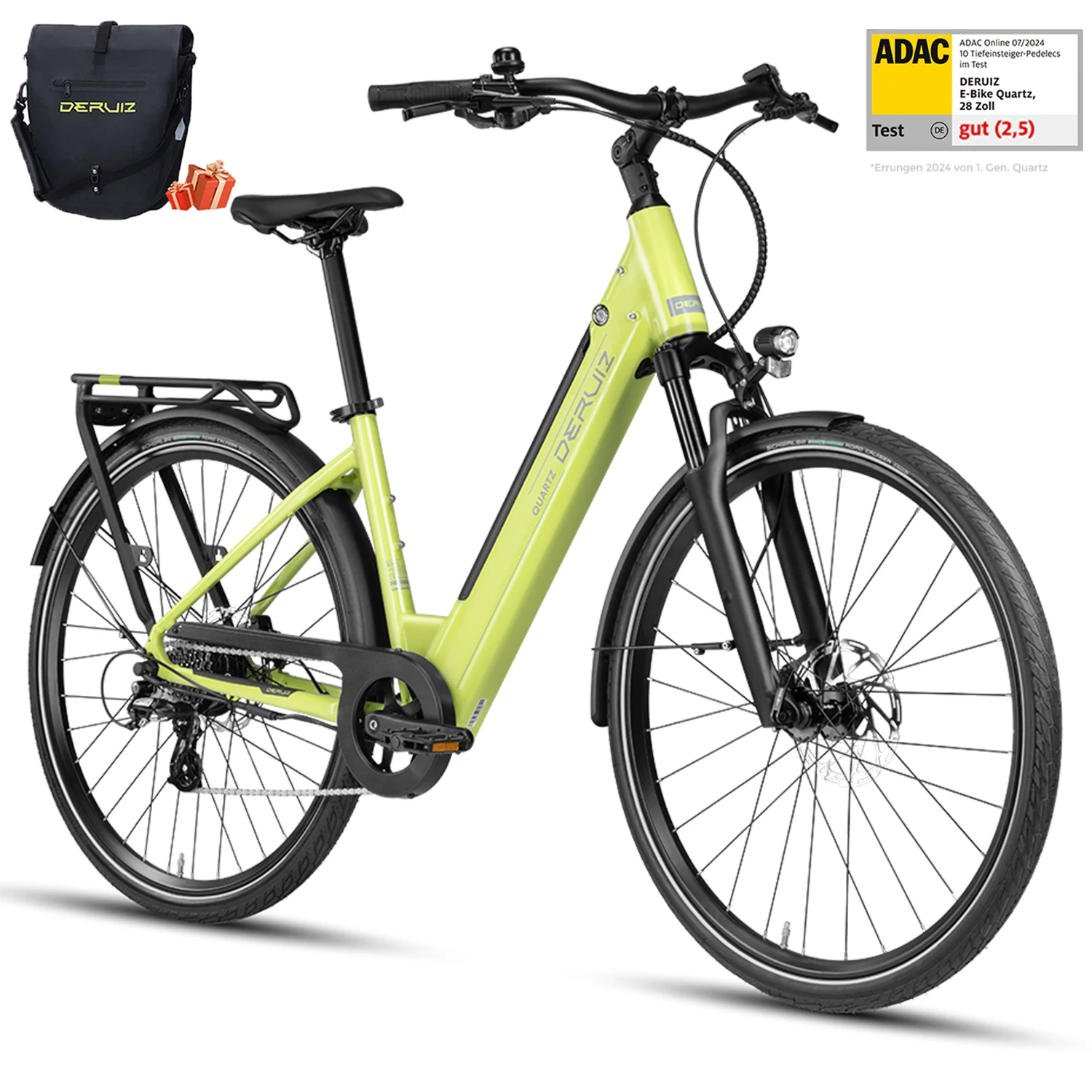 DERUIZ Quartz 2026 E-Bike 250W 28 Zoll 48V 644Wh Akku Drehmomentsensor Heckmotor Hydraulische Scheibenbremse Tiefeinsteiger Cityfahrrad für Erwachsene Image