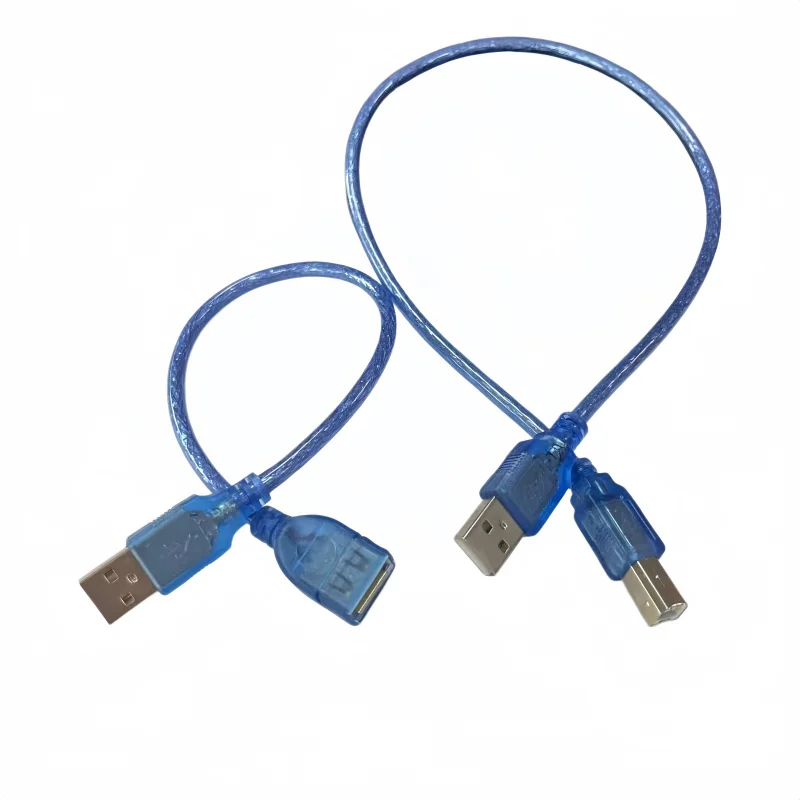 USB 2.0 USB-Quadratanschluss USB A Stecker auf USB B Stecker + USB A Buchse, Verlängerungskabel für Drucker und Scanner Image