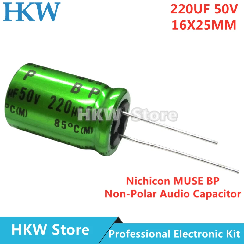 10 teile/los UES1H221MHM Nichicon MUSE BP ES 220UF 50V 16X25mm Nicht Polar HiFi Audio Kondensator Neue und Original 50V220UF 16*25MM Image