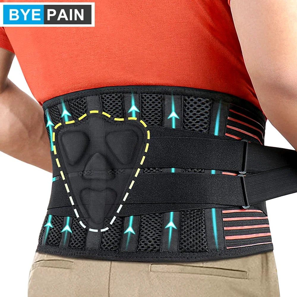1 Stück Rückenbandage, sofortige Linderung von Rückenschmerzen, Bandscheibenvorfall, Ischias, Skoliose – atmungsaktives Mesh-Design mit Lendenpolster Image