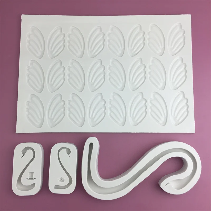 Hochwertige Schwanenhals-Silikonform für Zucker, Schokolade und Schwanenflügel-Kuchendekoration Image