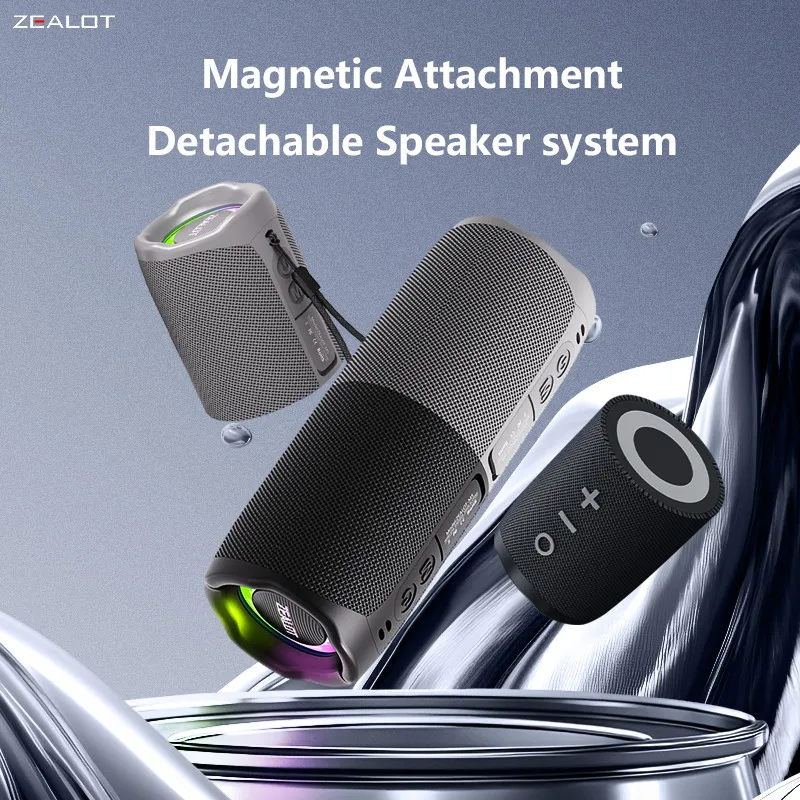 ZEALOT M5 Magnetischer Bluetooth-Lautsprecher, 2-in-1 Tragbarer Mini-Lautsprecher mit Powerbank, Macaron-Farben, Dual-Kanal. Image