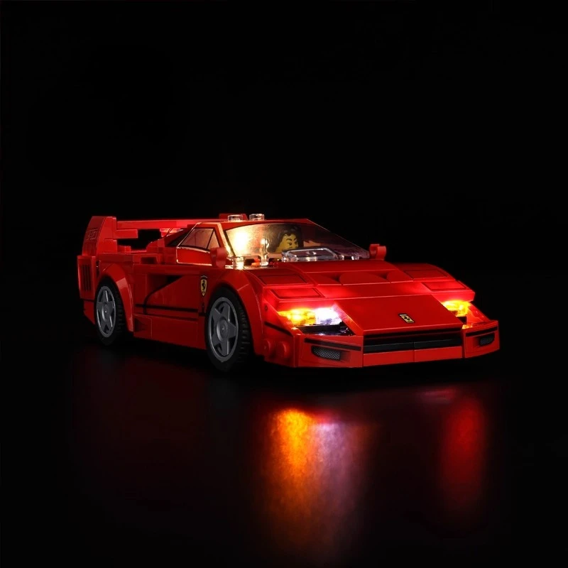LED-Beleuchtungsset ohne Modell, passend für LEGO Ferrari F40 Supercar Speed Champions 76934 Bausteine Image