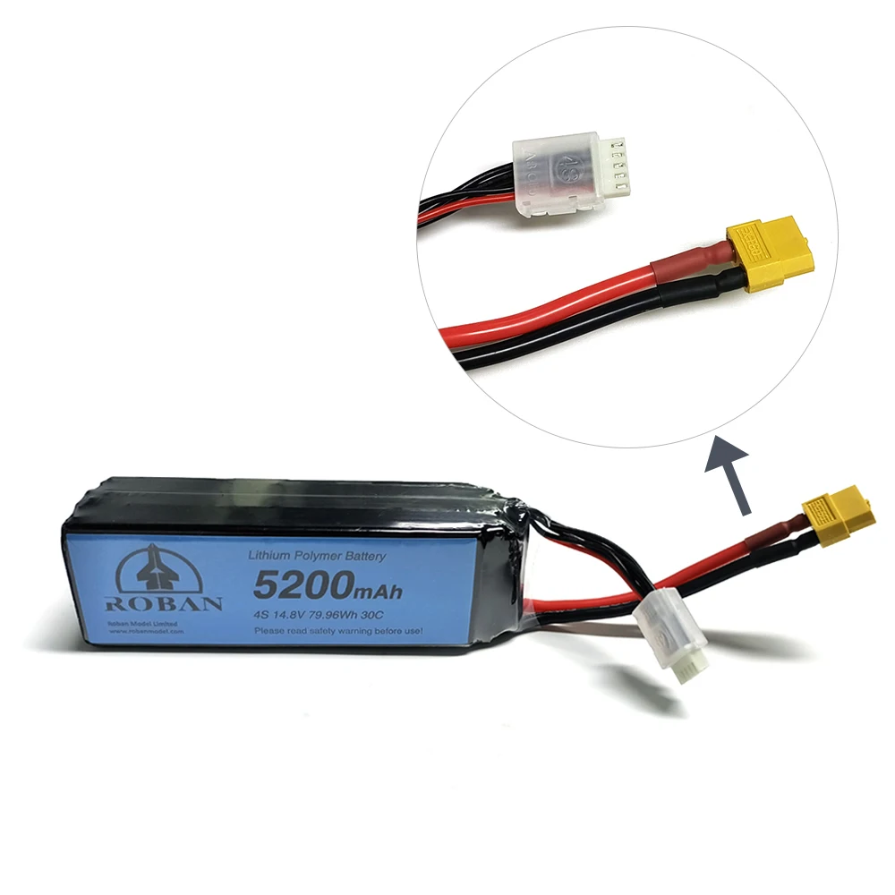 Roban 470L Helikopter-Akku 79,96 Wh 5200 mAh 4S 14,8 V 30C Lipo-Akku für Roban 470 Größe Rumpf RC-Helikopter Image