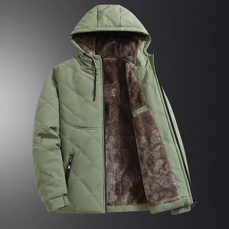 Winter männer Fleece Warme Daunen Parkas Mode Männer Baumwolle Dick Gepolsterte Mäntel Männer Thermische Windjacke Mit Kapuze Mäntel Kleidung