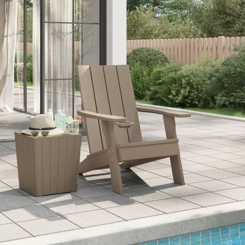 Hellbrauner Adirondack-Gartenstuhl 75 x 88,5 x 89,5 cm PP. Outdoor-Stühle für Gärten, Pools, Strände im Innen- und Außenbereich erhältlich