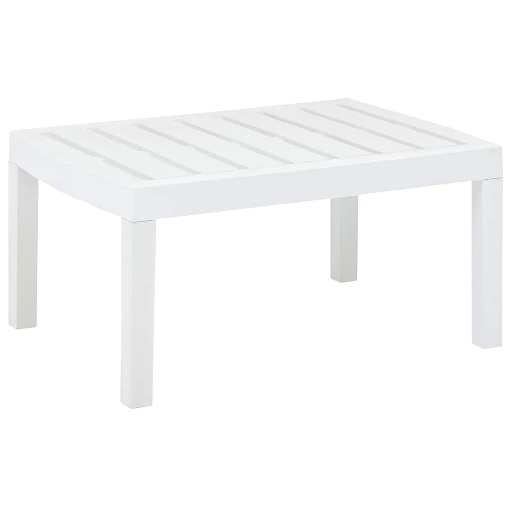 Weißer Gartentisch, 78x55x38 cm, Kunststoff, moderner, wasserfester Gartentisch aus Holz, für Terrasse, Hof, Freizeit (nur Tisch)