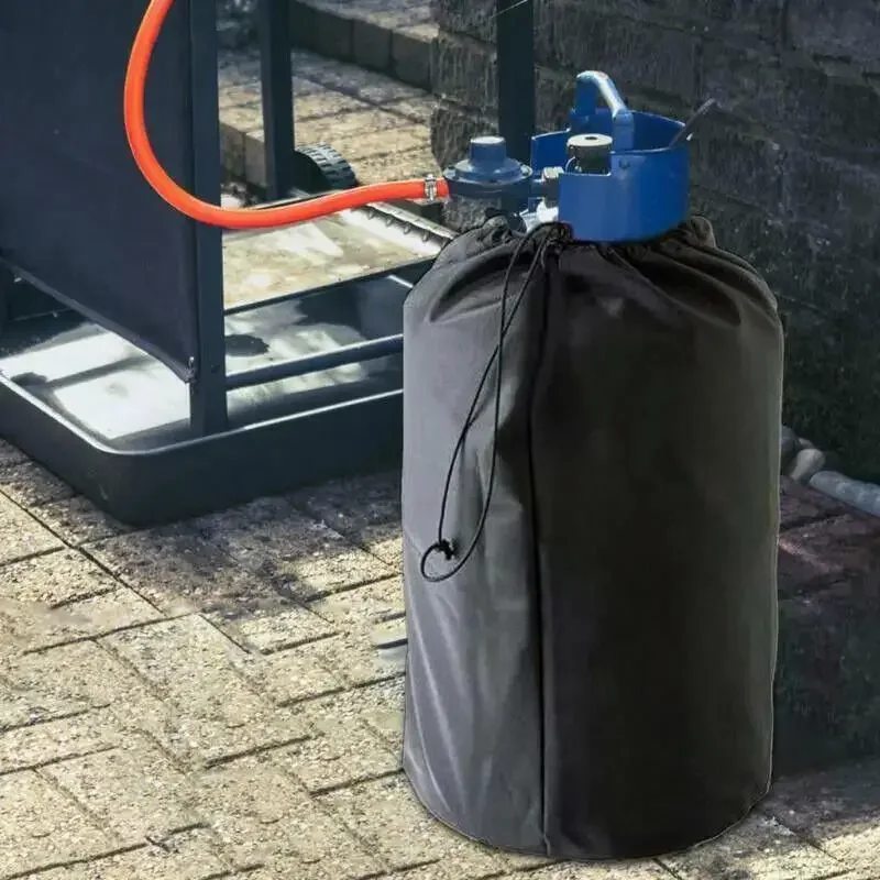210d Schwarz Oxford Tuch Propan Tank Abdeckung Camping Gasherd Schutzhülle, Küche Zubehör, Grill Zubehör Image