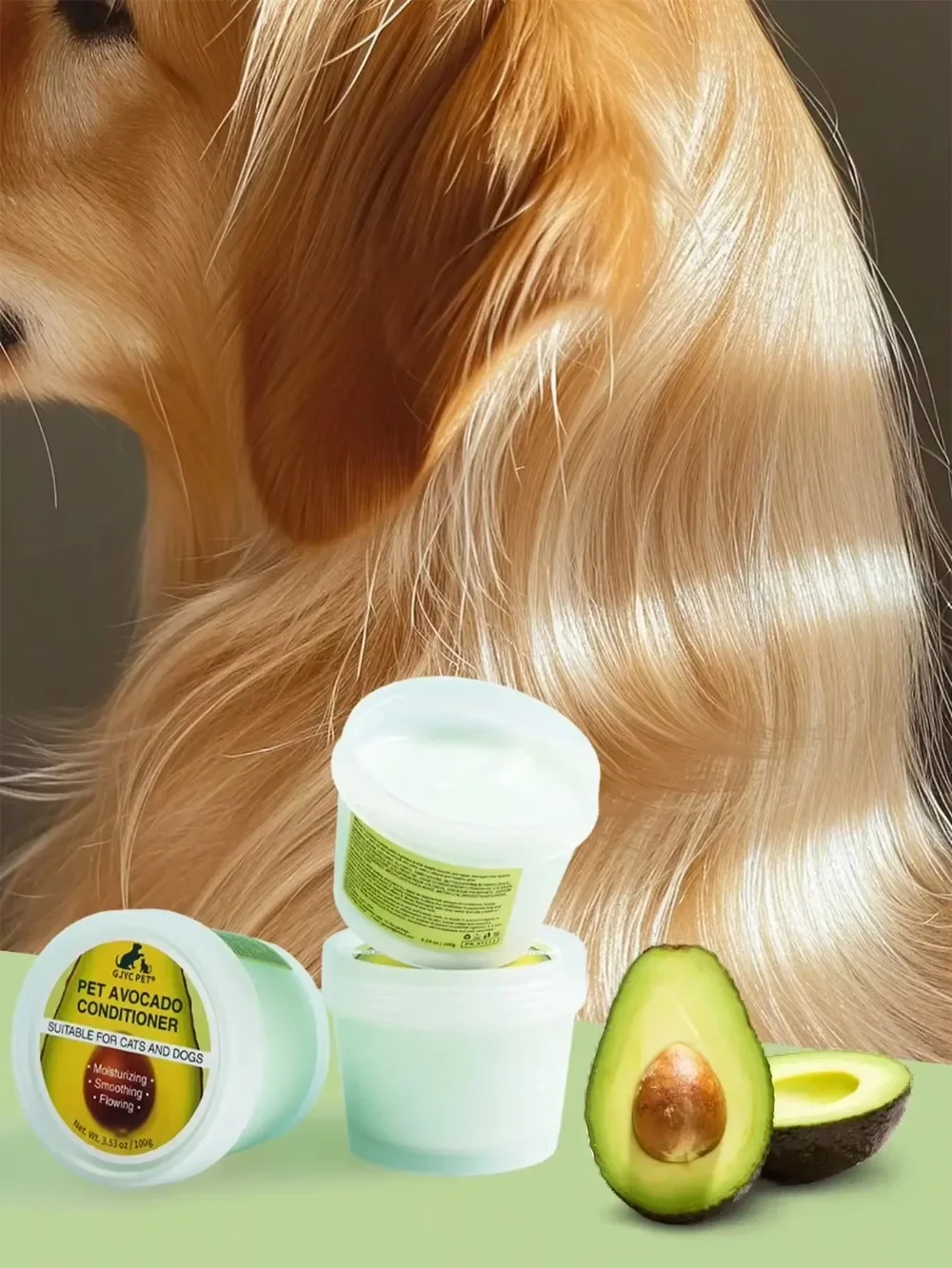 Luxuriöser, natürlicher Haustier-Conditioner – mit Oliven- und Avocadoöl angereichert, spendet tief feuchtigkeitsspendend, macht und sorgt für trockene Haut und Haare Image