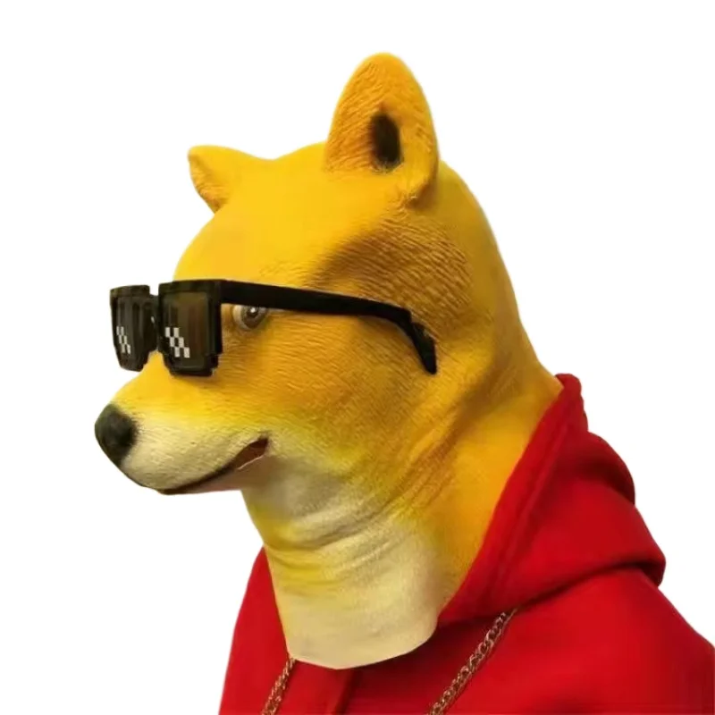 Lustige Tierkopf-Masken: Doge, Dämonischer Hundekopf, Pferd, Kuh, Esel – Party-Masken für einzelne Hunde Image