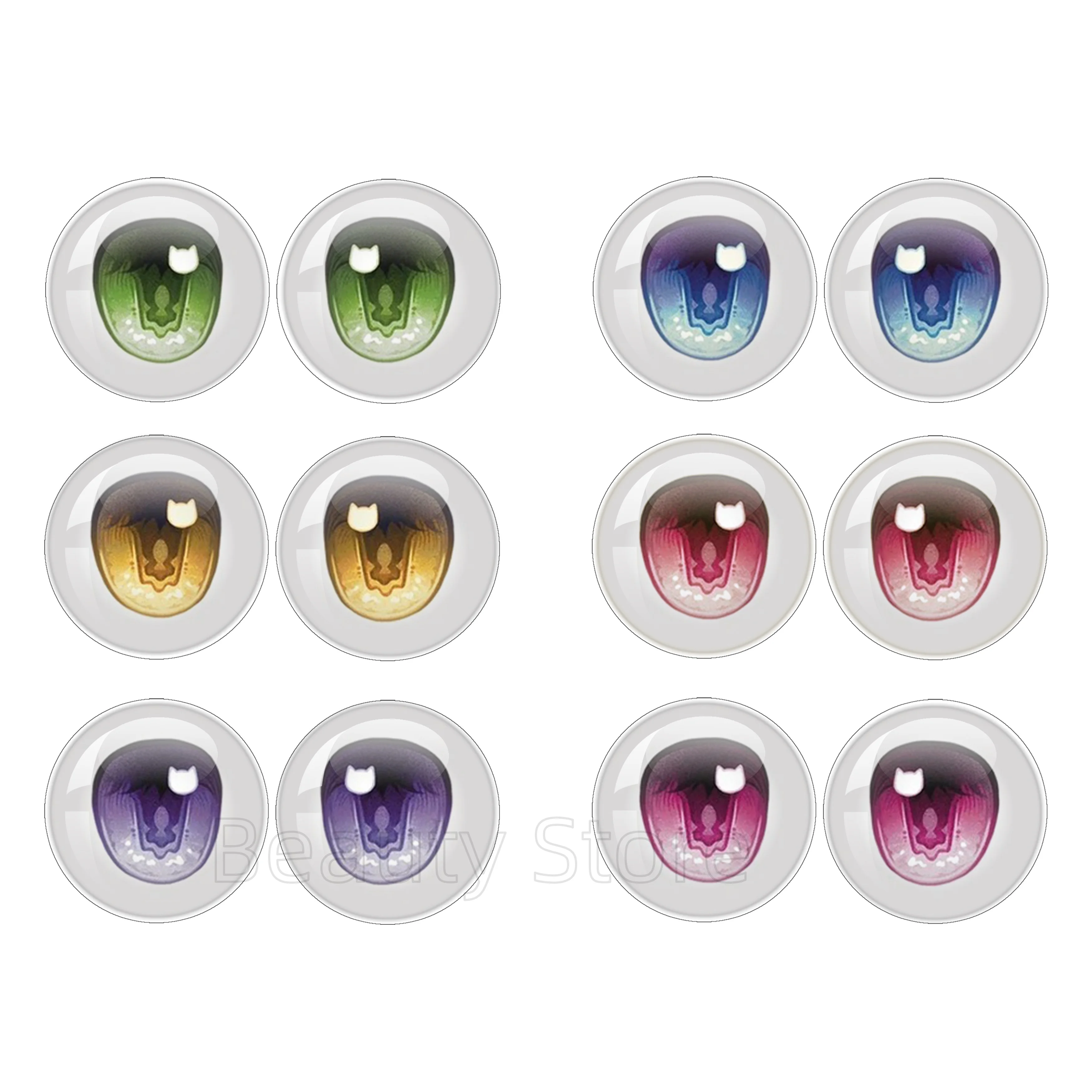 10MM-40MM Glas-Rundaugen-Chips Teil 16 Zubehör Runde Cabochons Handgemachtes Mädchenspielzeug Klebeaugenpupillen DIY Blyth BJD Puppen-Geschenk Image