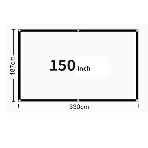 Schermo per proiettore 16:9 HD 4K, schermo di proiezione pieghevole e portatile per home theater, schermo cinematografico per interni ed esterni con bordi rinforzati e occhielli, schermo video