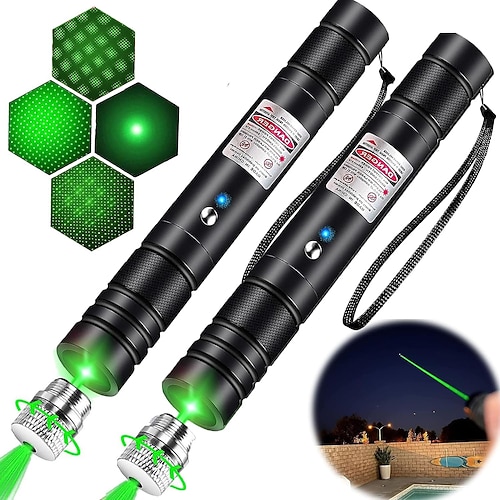 Puntatore laser ricaricabile tramite USB per attività all'aperto come caccia, escursionismo e campeggio, raggio laser a lungo raggio, puntatore laser verde