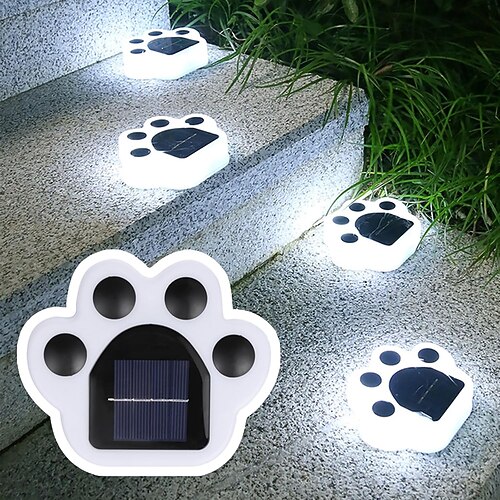 Simpatica luce solare a forma di zampa, luci da giardino impermeabili per esterni, luci da giardino a LED con animali per giardino, patio, aiuole, decorazioni per prato