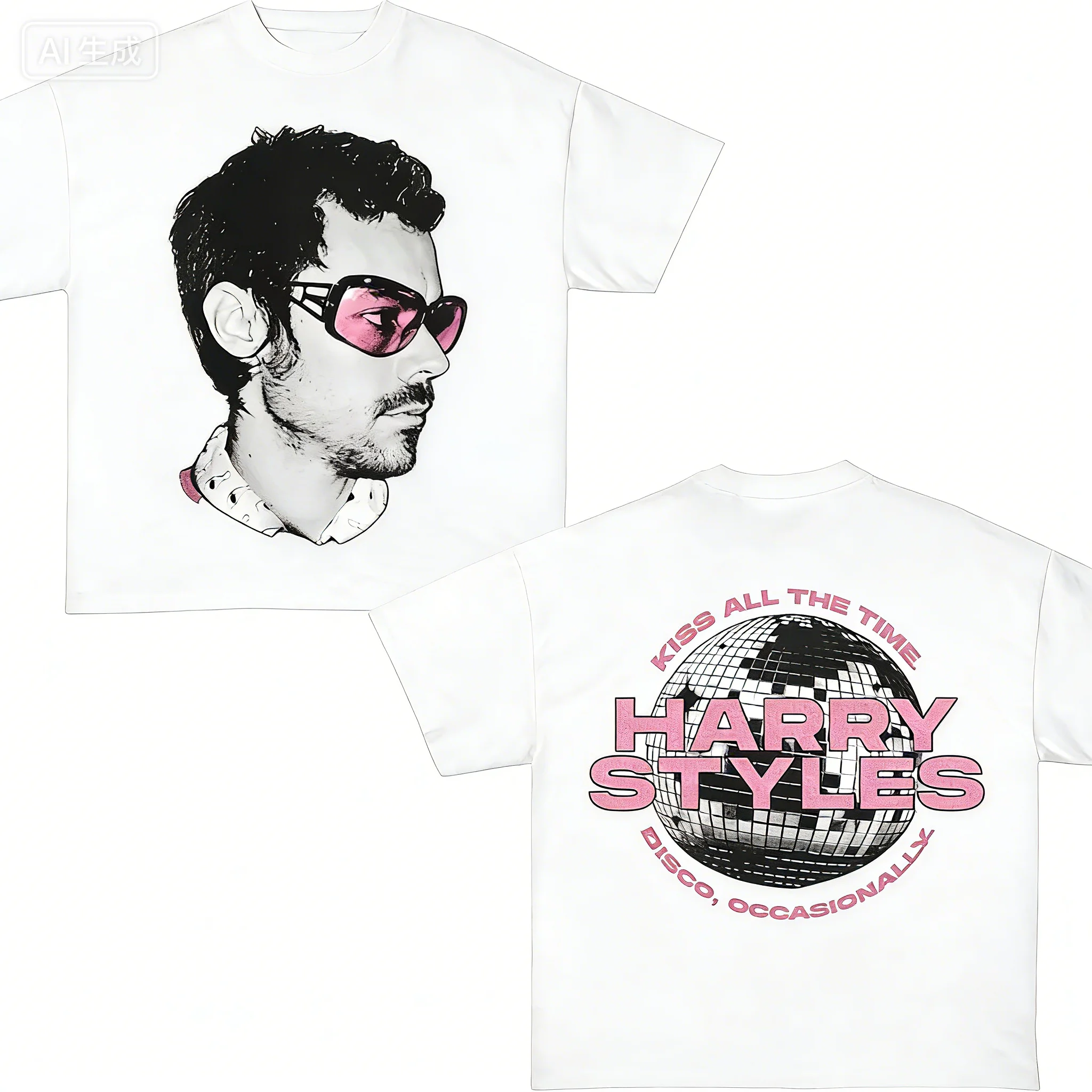 Harry Styles' 2026 Doppelseitiges Konzert-T-Shirt für die Tour - Weich, Atmungsaktiv, Hochwertig, Trendiger Y2K-Stil Image