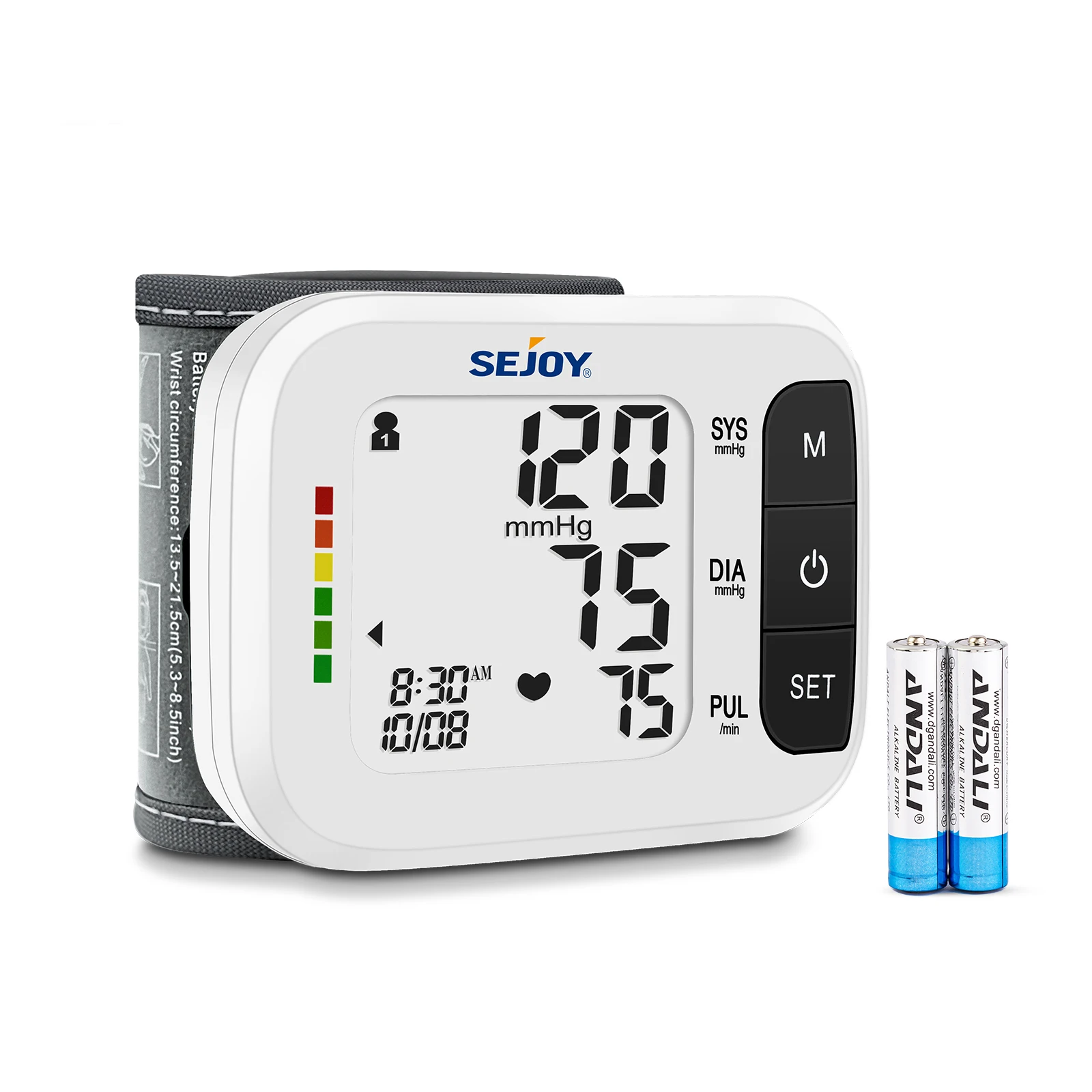 Sejoy Handgelenk-Blutdruckmessgerät in Medizinischer Qualität, Digitales Blutdruckmessgerät für den Heimgebrauch, Ultraleicht, Intelligente Aufpumpmanschette Image
