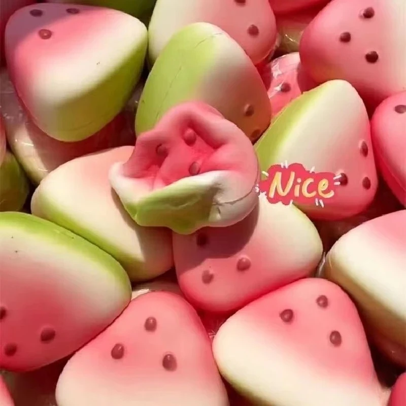 Squishy Wassermelonen-Fidget-Spielzeug, Anti-Stress, langsam aufsteigend, Frucht-Quetschspielzeug, lustiger Stressabbau, Druckreduzierer, Requisite für Kinder Image