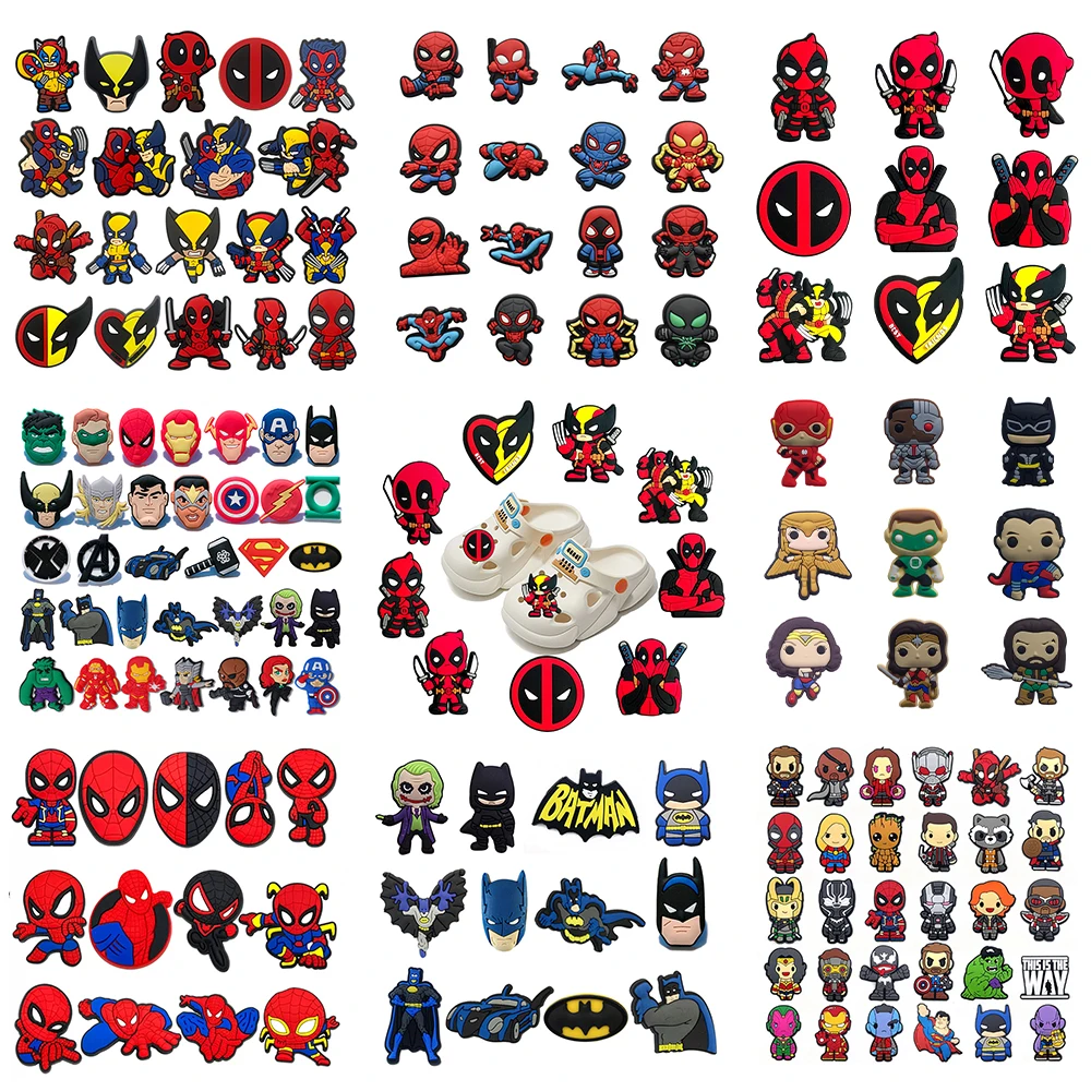 9–34-teiliges Cartoon-Schuh-Charms-Set, PVC-Schuhzubehör, Dekoration, passend für Clog-Sandalen, Armbänder, Kindergeschenke