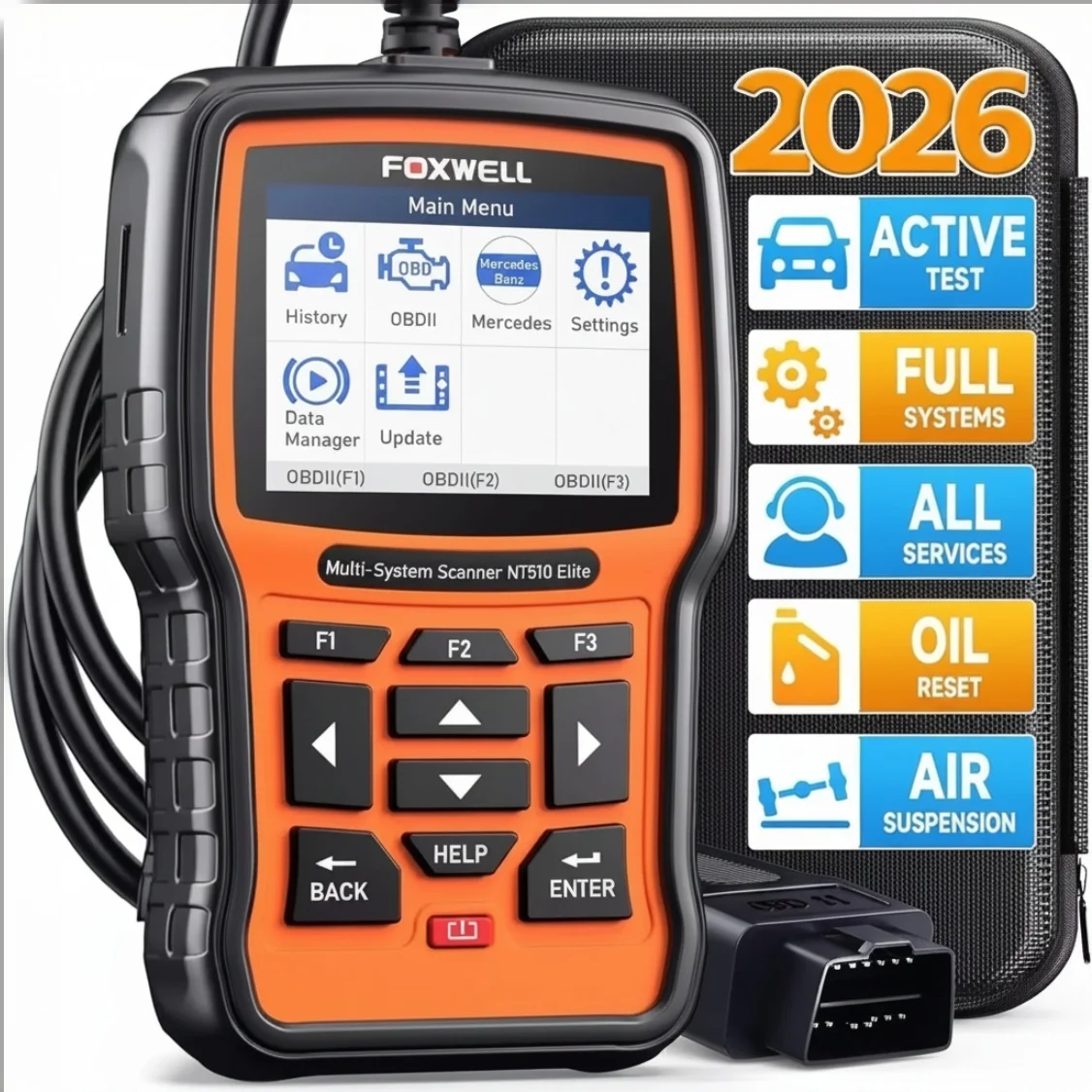 2026 FOXWELL NT510 Elite für MERCEDES BENZ Vollsystem OBD2 Diagnose-Reset-Scanner Bidirektionales Diagnosewerkzeug Image
