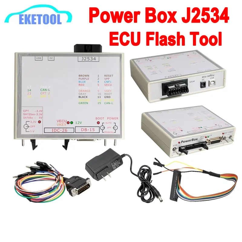 ECU FLASH JTAG Power Box ECU-Soft-Programmierer über J2534 Funktioniert 3 Modi Green LED Openport 2.0 Mehrzweck-ECU-Tool Image