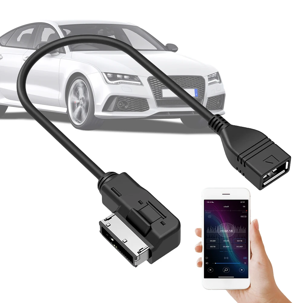 Audio AUX Adapter Datenkabel MDI MMI AMI zu USB Buchse Schnittstelle USB Aux Kabel Adapter für VW für Audi A6L Q5 Q7 A8 S5 Image