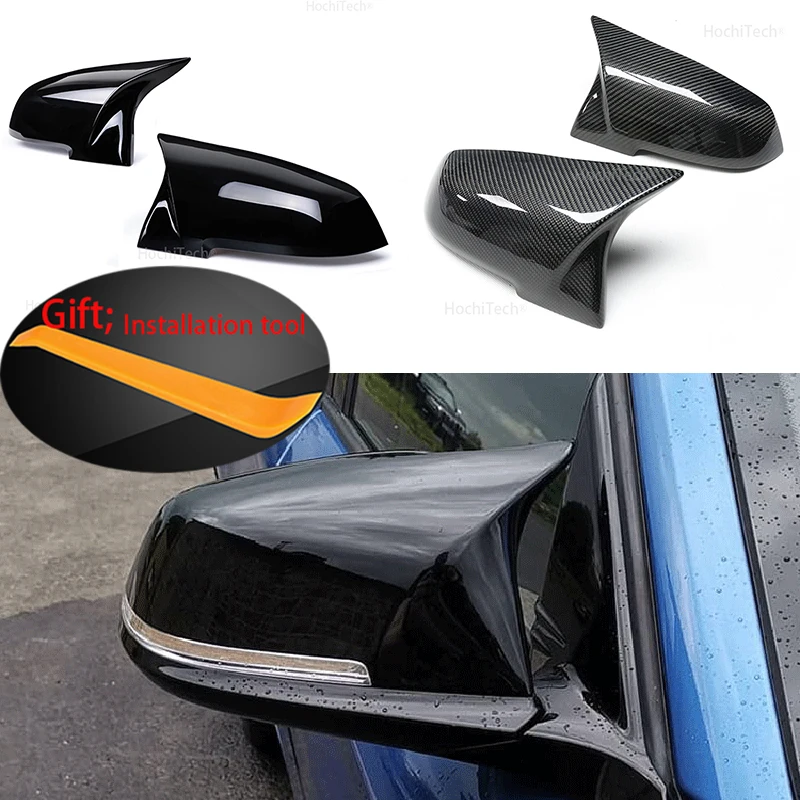 2 Stück Rückspiegel-Abdeckkappe aus Kohlenstoffschwarz für BMW Serie 1 2 3 4 X M 220i 328i 420i F20 F21 F22 F23 F30 F32 F33 F36 X1 Image