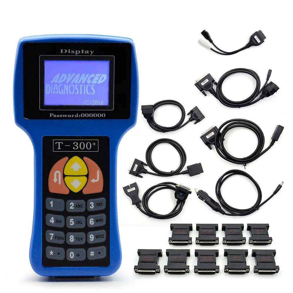 Auto Diagnose Programmierer Werkzeug Für T300 V23,9 Haupt Einheit Auto Transponder Schlüssel Decoder Blau/Schwarz Englisch Spanisch Image