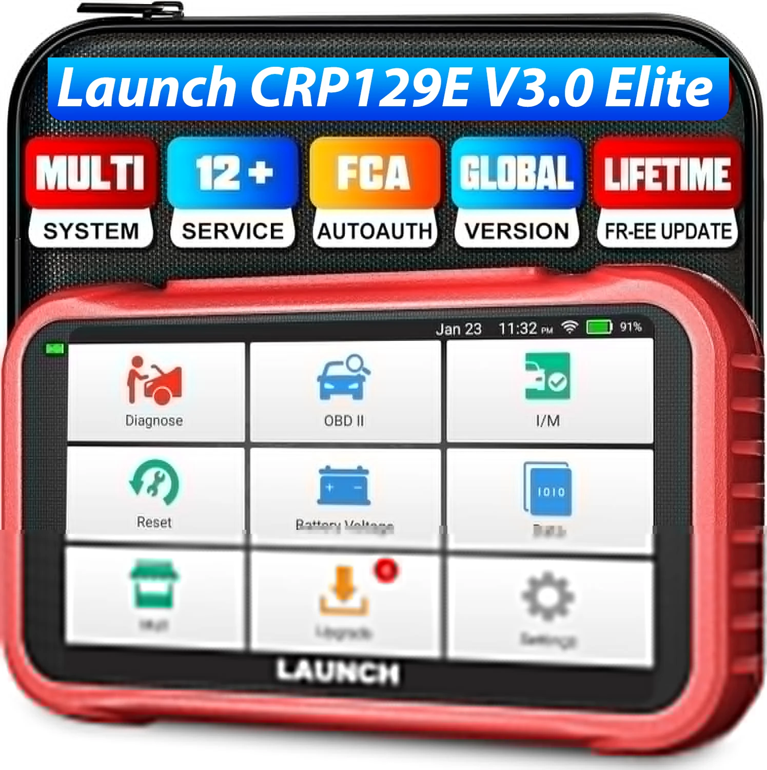 LAUNCH CRP129E V3.0 OBD2-Scanner FCA AutoAuth 12 Reset Oil/EPB/TPMS/BMS/Injector Coding, ABS Bleed, Motor ABS SRS AT SCAN Tool Image