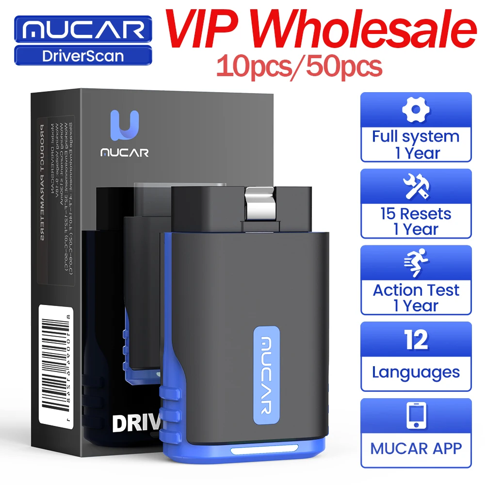 10–50 Stück MUCAR DriverScan OBD2-Scanner-Diagnosetool, vollständige Systemdiagnose, 15 Reset, bidirektionaler Bluetooth-Codeleser Image