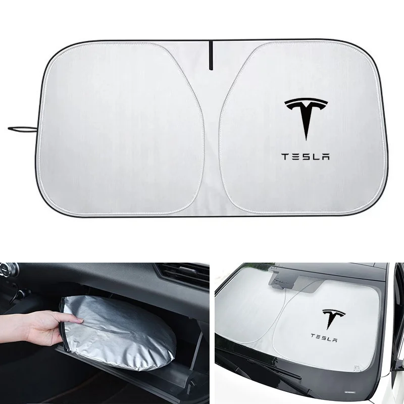 Auto-Windschutzscheiben-Sonnenschutzabdeckung Sonnenschutzplatte für Tesla Model3 Model-S Model-X Model-Y Cybertruck Roadster SpaceX Zubehör Image