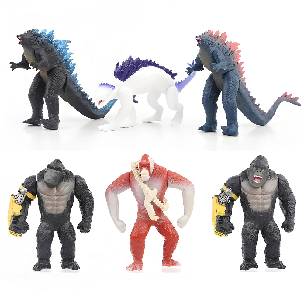 Neuerscheinung 6 Stück/Set Godzilla VS King Kong 2 New Empire Monster Bewegliche Gelenke Actionfigur Modell Spielzeug Image