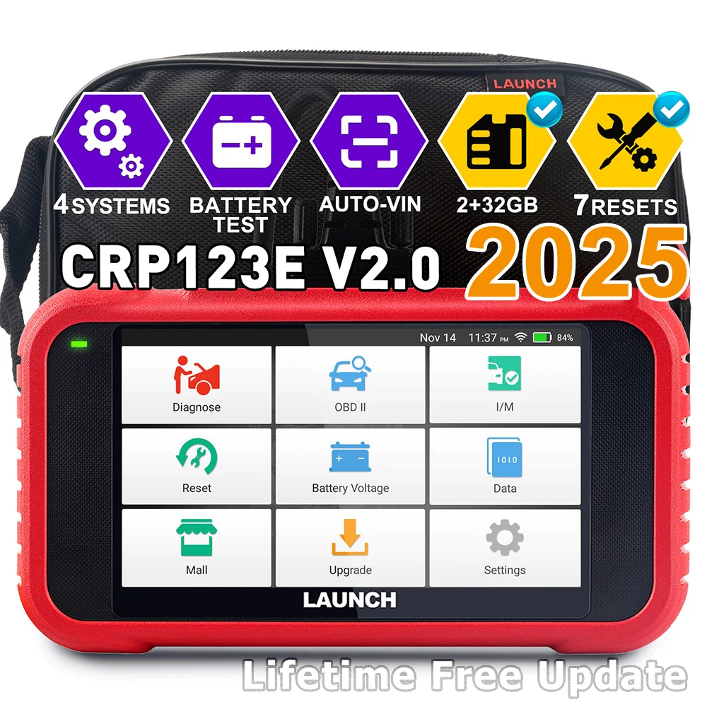 LAUNCH X431 CRP123E V2.0/CRP129E V2.0 Lebenslanges kostenloses Update SRS ABS Motorübertragung Scan Tool DTC Diagnosescanner OBD2 Auto Image