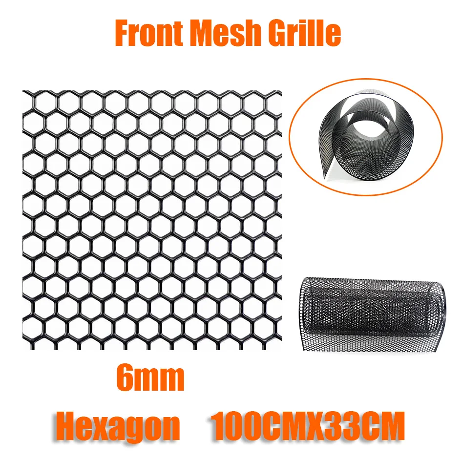 100 cm x 33 cm Aluminium Grille Mesh Grill Abdeckung Auto Stoßstange Kotflügel Haube Vent Grille Net Grid Lüftungsgitter 6mm Loch Hexagon DIY Image