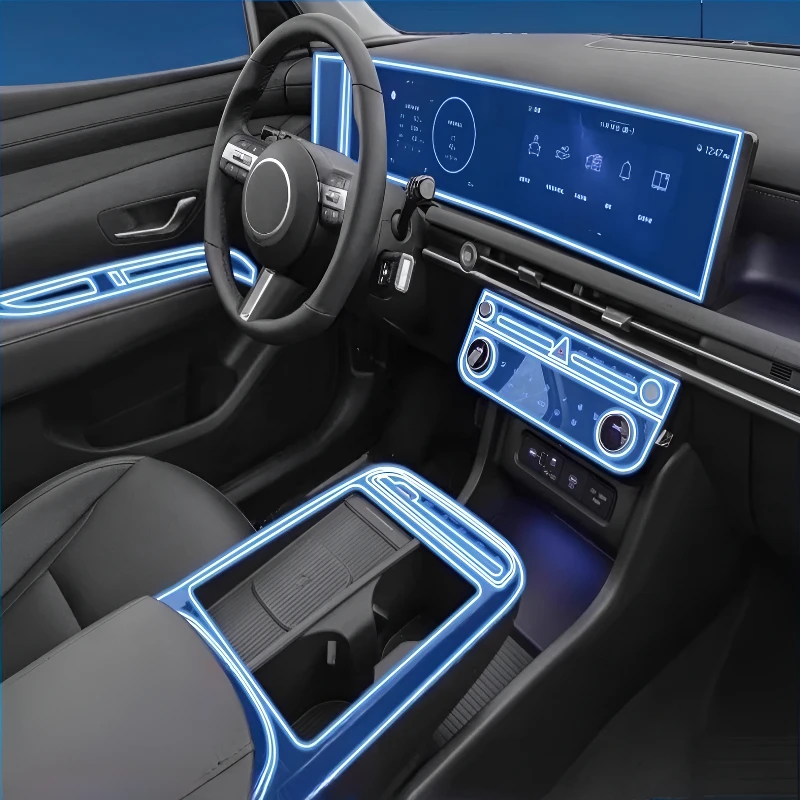 Für Hyundai Tucson L205, Armaturenbrett, Multimedia-Navigation, transparente Anti-Kratz-Schutzfolie, Modifikation für Image
