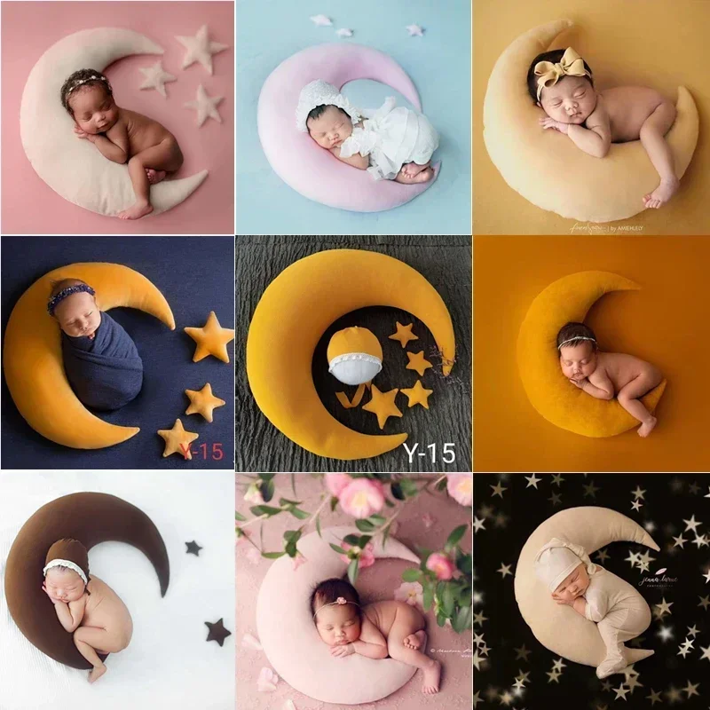 ️ Mond Kissen Set Neugeborenen Fotografie Zubehör posiert Halbmond Kissen 6 teile/satz Studio Baby Foto Dekoration Mond Fotografia Image