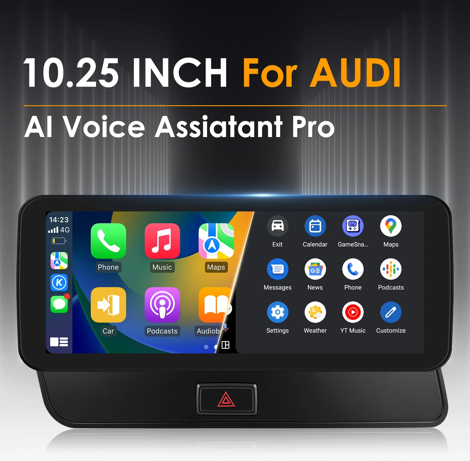 Autoradio Android 2Din per Audi Q5 2009 - 2016, Multimedia GPS DSP, CarPlay Wireless, Lettore Intelligente con Schermo 1920*720