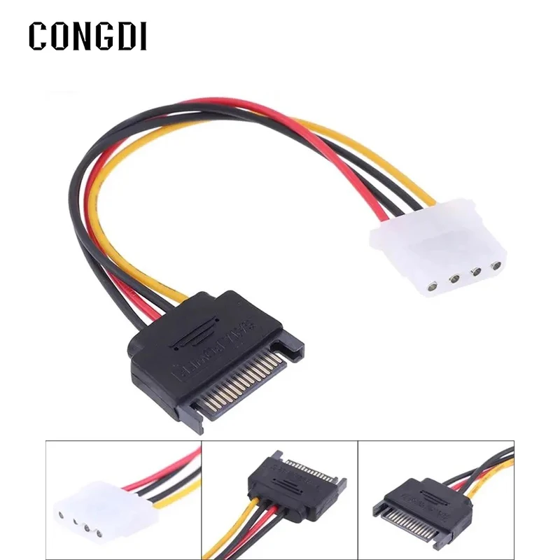 4 Pin Molex IDE auf 15 Pin SATA Stromkabel Stecker auf Buchse SATA Verlängerungskabel Festplatte Festplatte Netzteil Kabel Adapter für PC Image