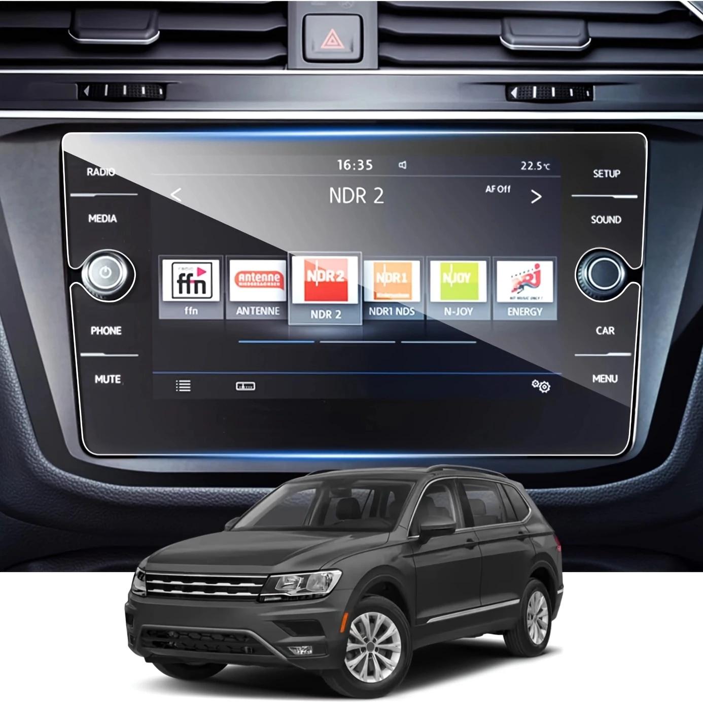 Für Volkswagen Tiguan 2021-2024 GPS Navigation Instrument Bildschirm 10,25 zoll Gehärtetem Glas Schutz Film Auto Zubehör Image
