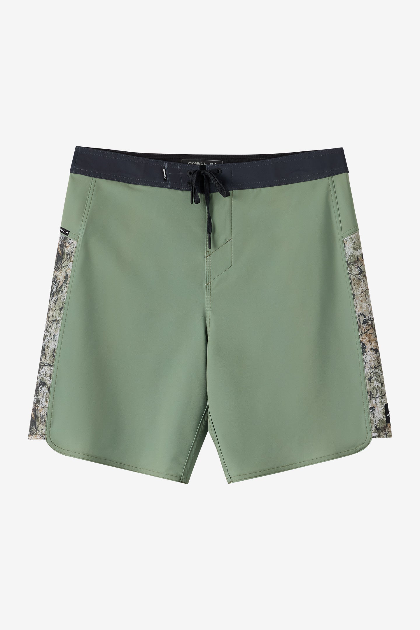 O'Neill Men's Hyperfreak Tech Panel 18"" Board Shorts in Oil Green, Size 33, Elastane/Polyester