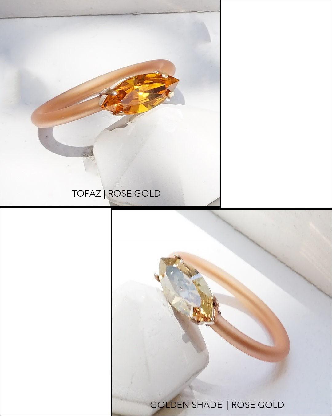 Anello di fidanzamento in silicone, anelli in silicone con pietra, anello in gomma, anelli in silicone per donna, anello in silicone colorato, anello