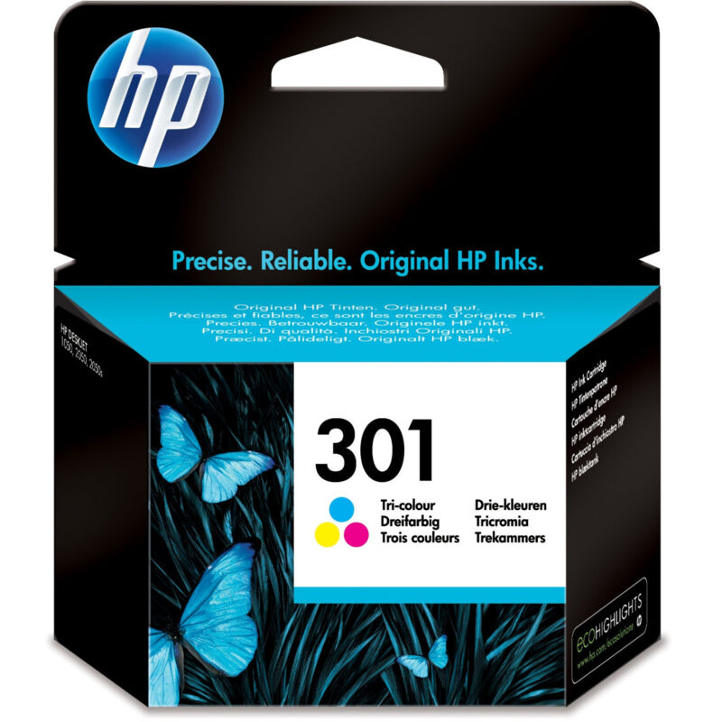Hp 301 Tri Color Original Ink Cartridge Cartuccia D'Inchiostro 1 Pz Resa Standard Ciano Magenta Giallo