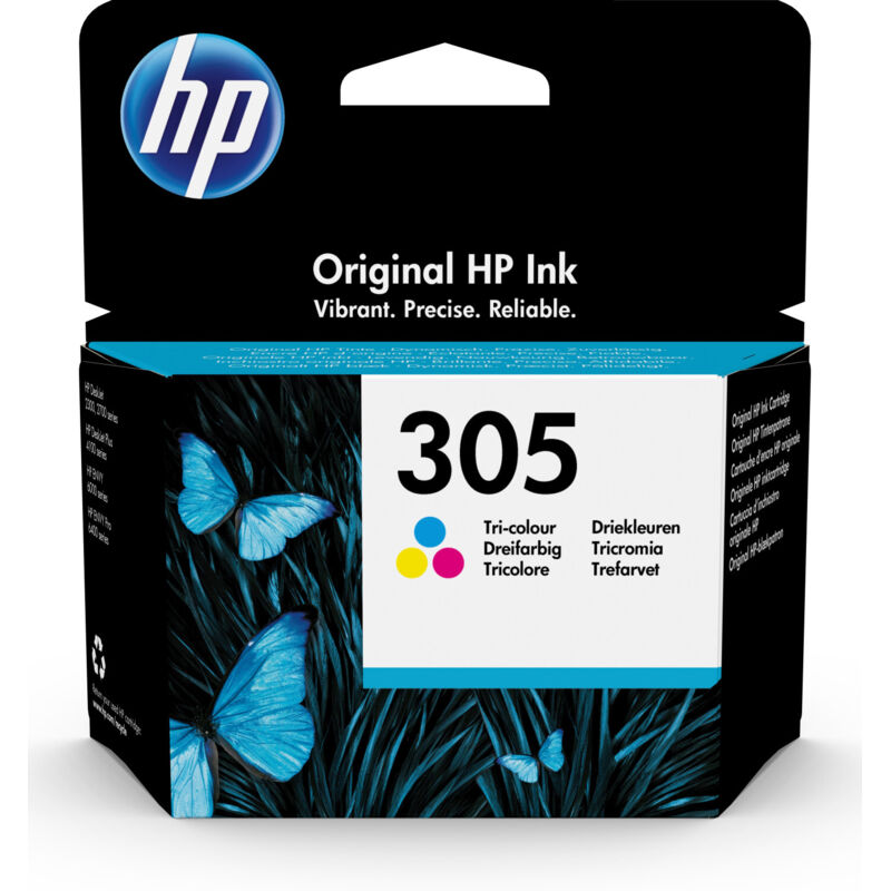 Hp 305 Tri Color Original Ink Cartridge Cartuccia D'Inchiostro 1 Pz Resa Standard Ciano Magenta Giallo