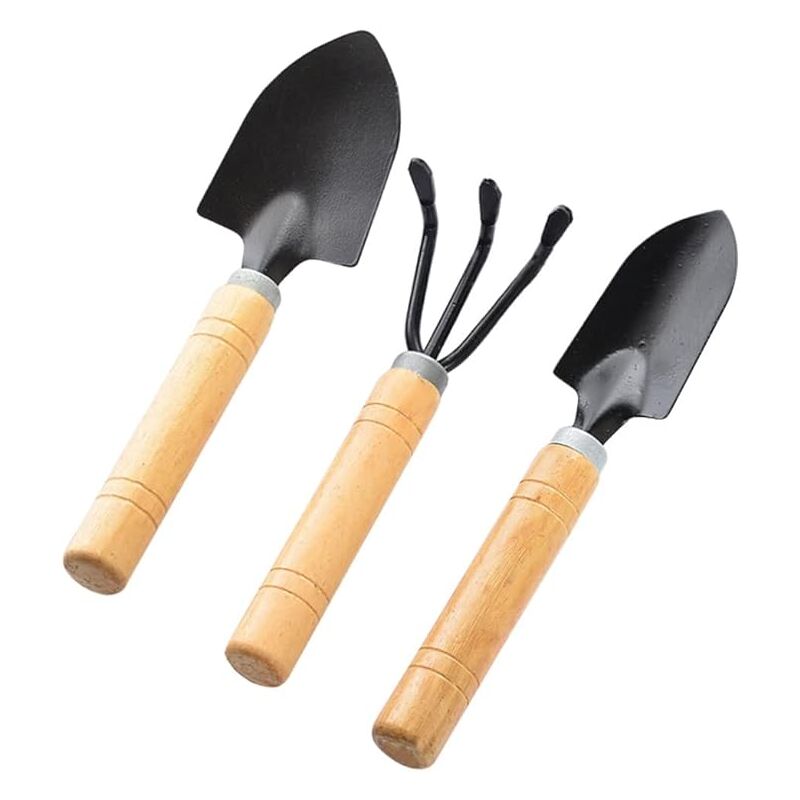 Minkurow Mini Attrezzi Da Giardinaggio 3 Pezzi Set Attrezzi Da Giardinaggio Kit Da Giardinaggio Piccoli Attrezzi Da Giardino Set Per Piante Kit Attrezzi Da Giardino Pala Vanga Rastrelli Piccoli Manico