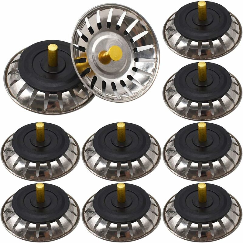 Minkurow 10 Pezzi In Acciaio Inox Filtro Per Lavello Da Cucina, 80 Mm Filtro Per Lavello Da Cucina Filtro Per Lavello Tappo Per Lavello Da Cucina Fessure Di Scarico Tappo Per Lavello Da Cucina Tappo P