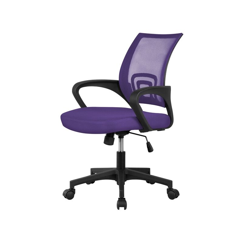Yaheetech - Sedia Da Ufficio Per Scrivania Ergonomica Reclinabile Girevole Altezza Regolabile Con Rotelle Direzionale E Braccioli In Rete Traspirante Viola